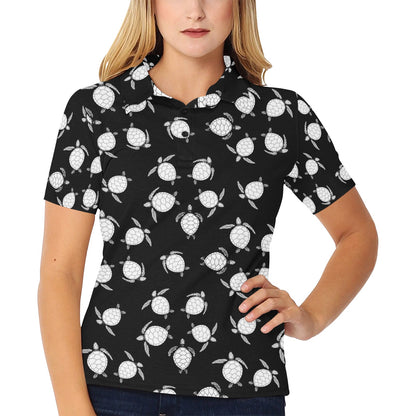 Sea Turtle Print Design LKS303 Women's Polo Shirt