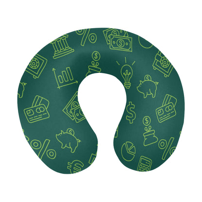 Accounting Financial Pattern Print Design 02 U-Shaped Travel Neck Pillow