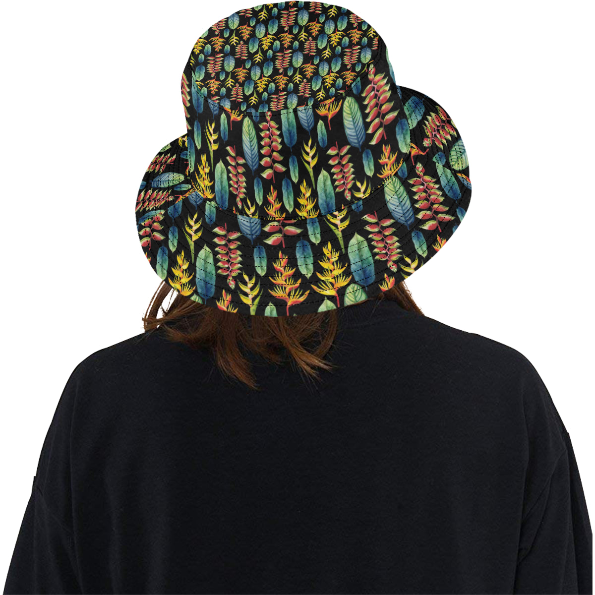 Heliconia Pattern Print Design HL03 Unisex Bucket Hat