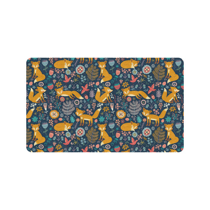 Fox Cute Jungle Print Pattern Rubber Doormat