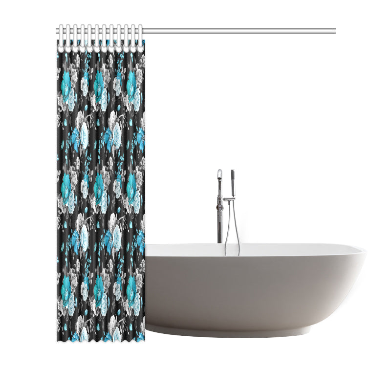 Rose Pattern Print Design A02 Shower Curtain