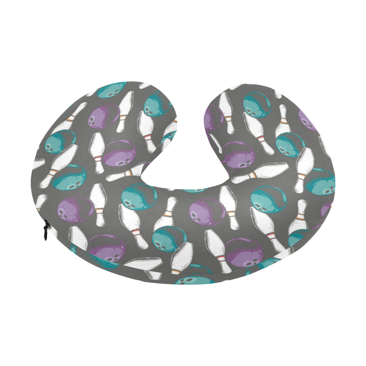 Bowling Pattern Print Design 03 U-Shaped Travel Neck Pillow