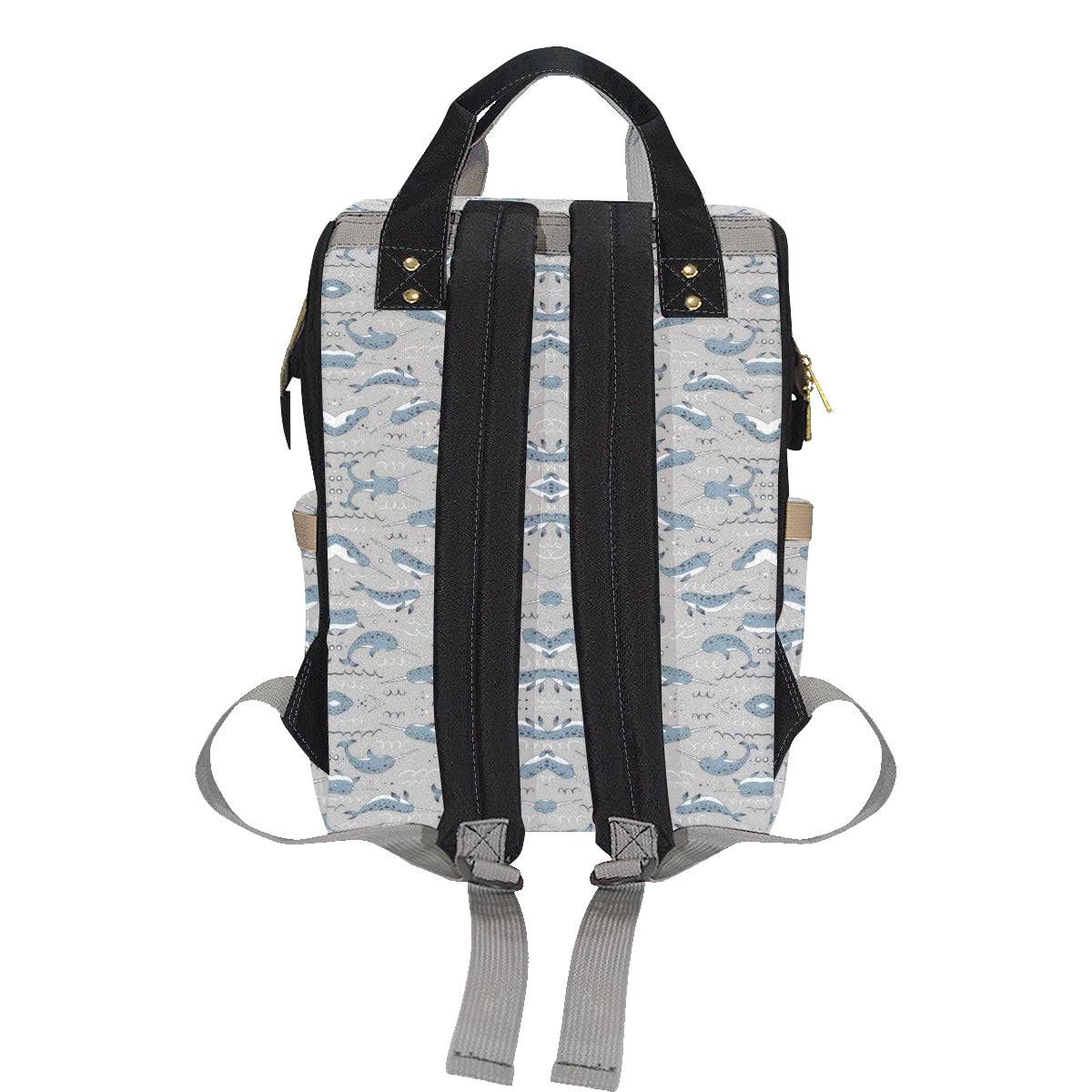 Narwhal Pattern Print Diaper Bag Backpack