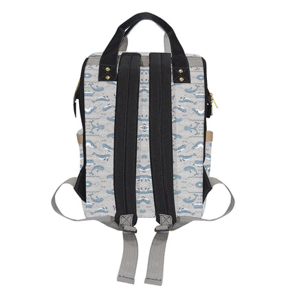Narwhal Pattern Print Diaper Bag Backpack