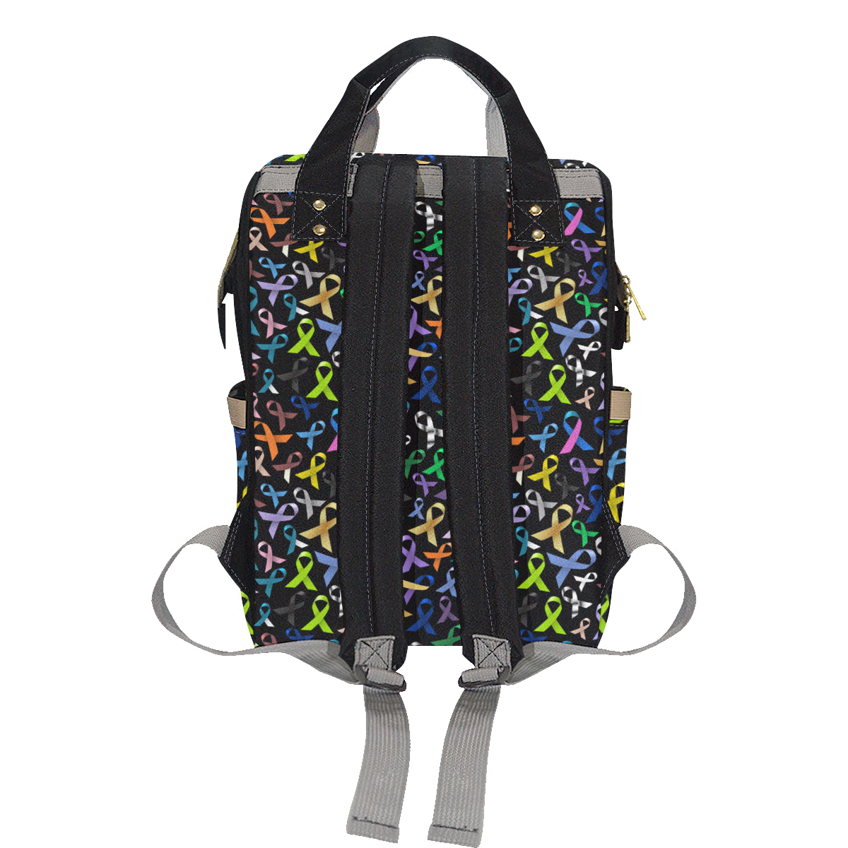 Breast Cancer Awareness Colorful Print Diaper Bag Backpack