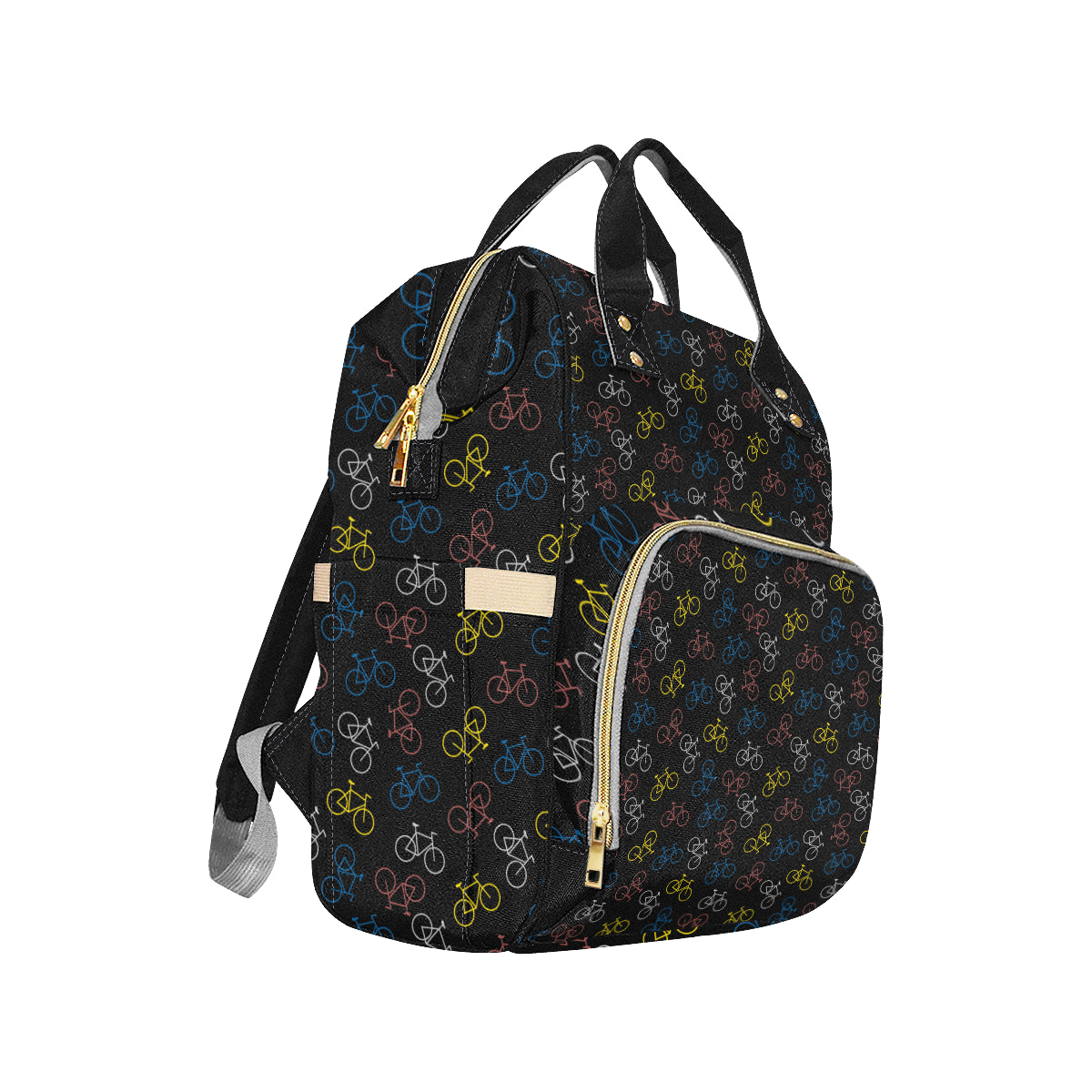 Bicycle Pattern Print Design 03 Diaper Bag Backpack