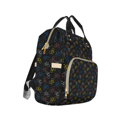 Bicycle Pattern Print Design 03 Diaper Bag Backpack