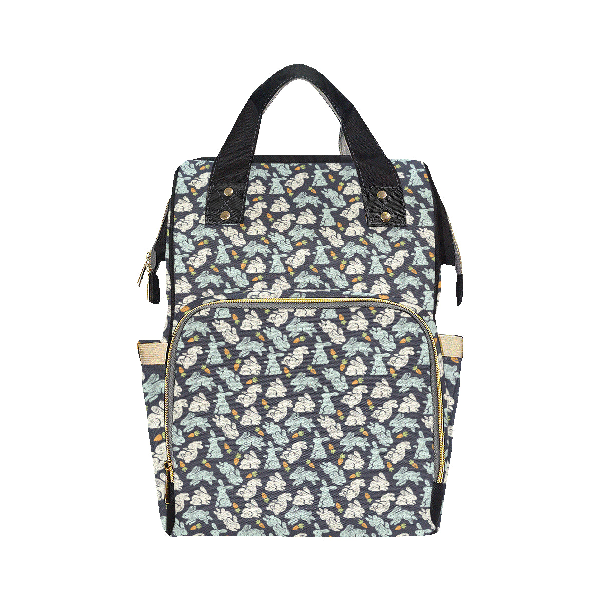 Bunny Pattern Print Design 04 Diaper Bag Backpack