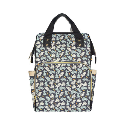 Bunny Pattern Print Design 04 Diaper Bag Backpack