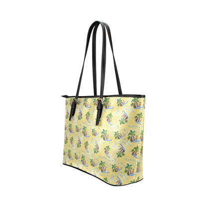 Surf Catch the Wave Design Leather Tote Bag
