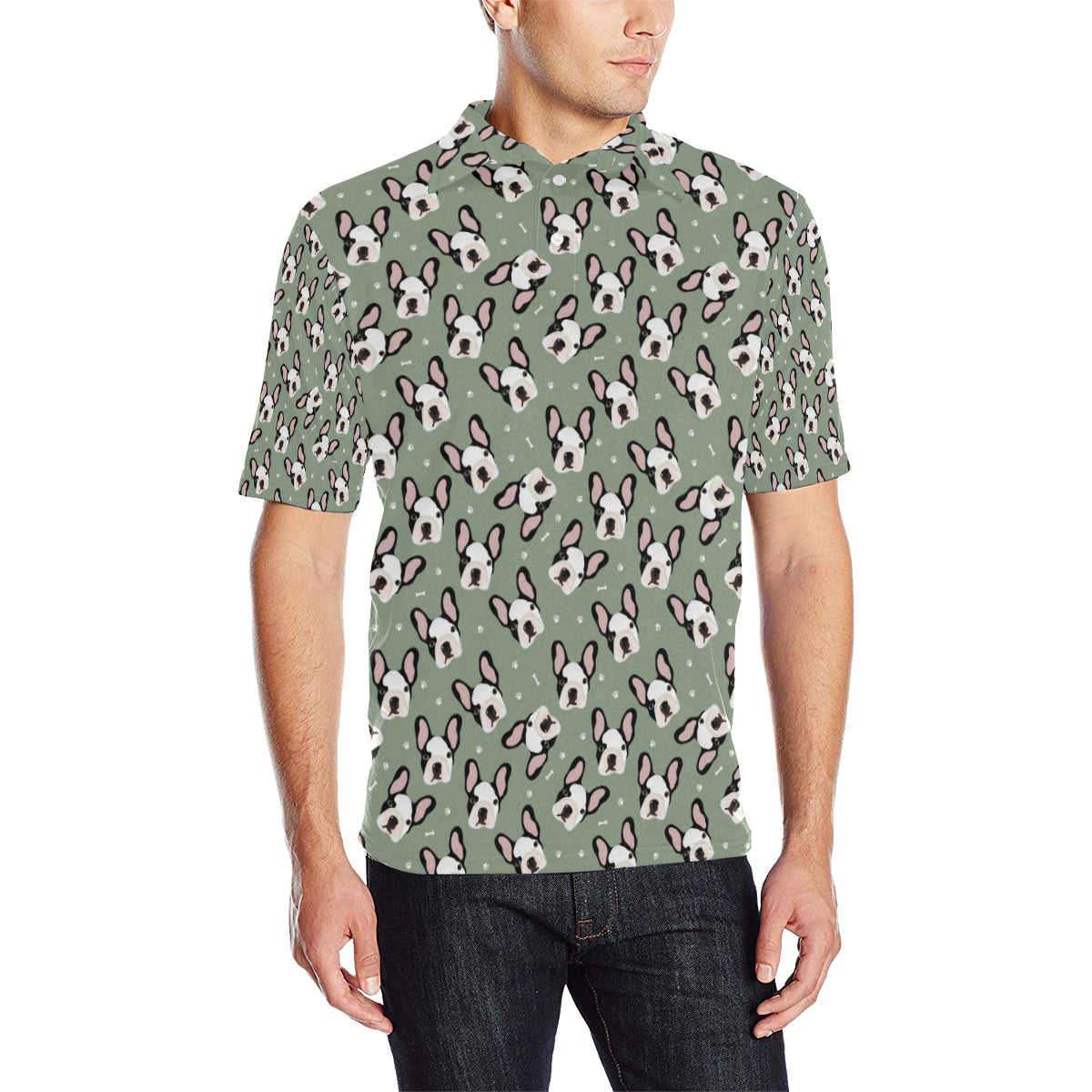 Boston Terrier Pattern Print Design 05 Men Polo Shirt