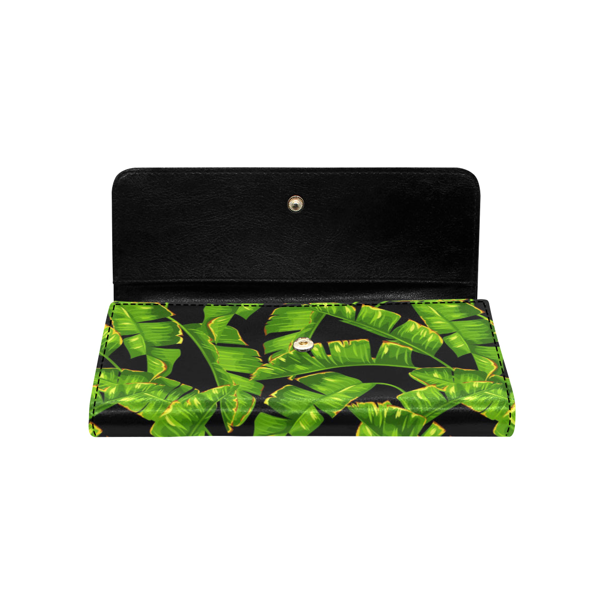 Banana Leaf Pattern Print Design BL06 Women's Trifold Wallet