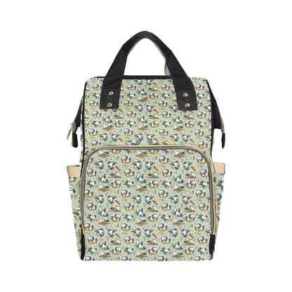 Panda Bear Design Bamboo Print Diaper Bag Backpack