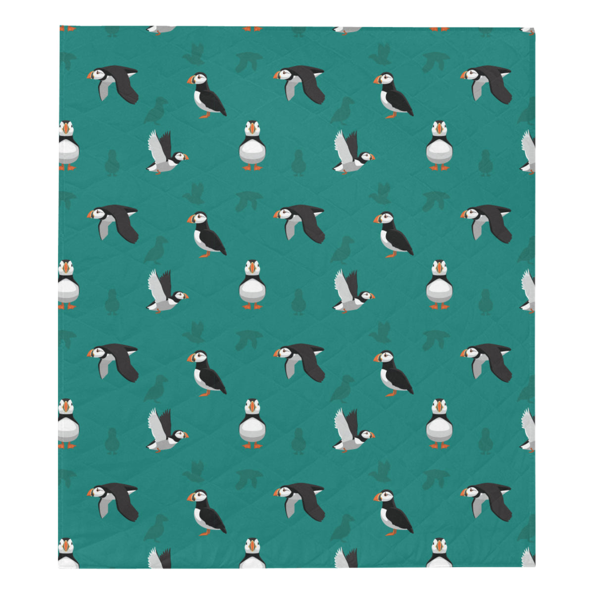 Puffin Pattern Print Design A02 Premium Quilt