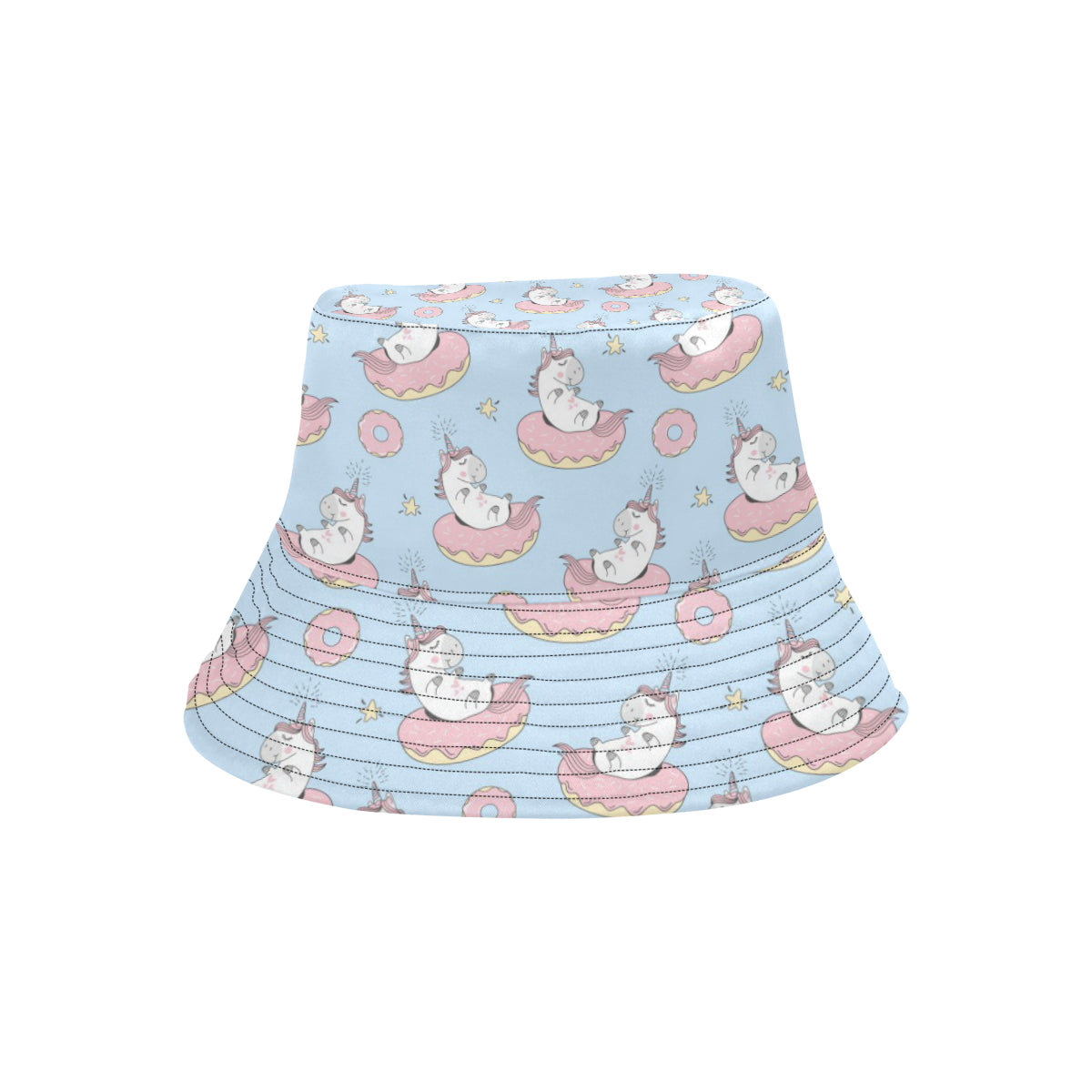 Donut Unicorn Pattern Print Design DN014 Unisex Bucket Hat