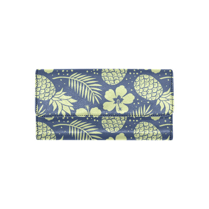 Pineapple Pattern Print Design PP07 Women's Trifold Wallet
