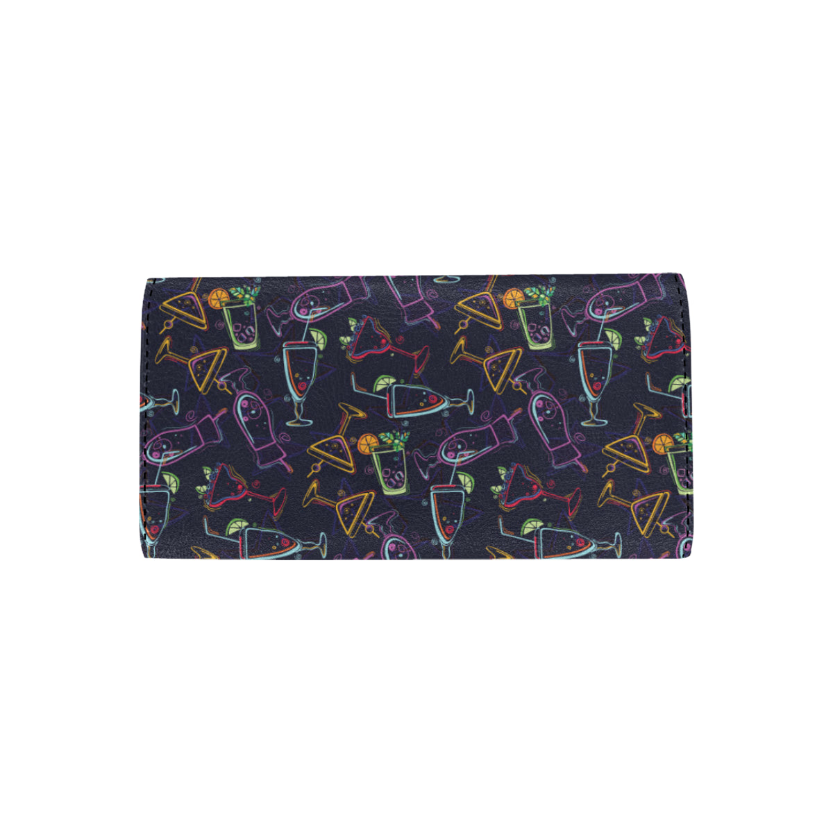 Cocktail Pattern Print Design 04 Women's Trifold Wallet