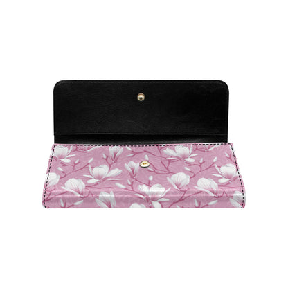 Magnolia Pattern Print Design MAG05 Women's Trifold Wallet