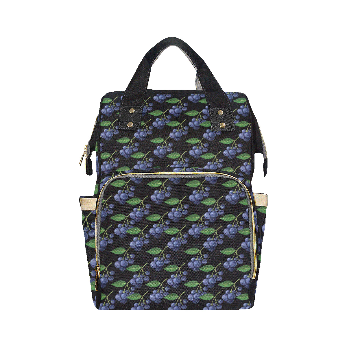 Blueberry Pattern Print Design BB01 Diaper Bag Backpack