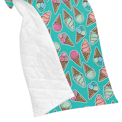 Ice Cream Pattern Print Design IC01 Premium Quilt
