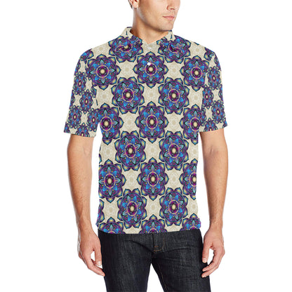 lotus Boho Pattern Print Design LO08 Men Polo Shirt