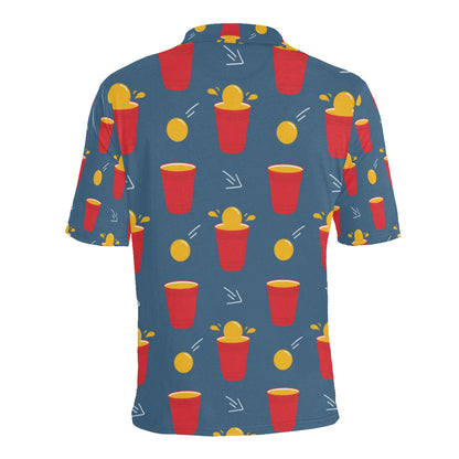 Beer Pong Pattern Print Design 02 Men Polo Shirt