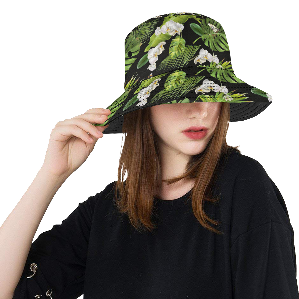 Tropical Flower Pattern Print Design TF026 Unisex Bucket Hat