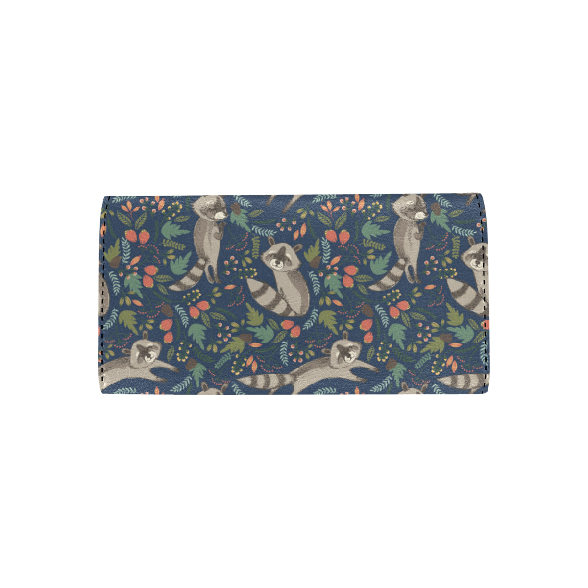 Raccoon Pattern Print Design A02 Women's Trifold Wallet