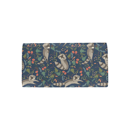 Raccoon Pattern Print Design A02 Women's Trifold Wallet