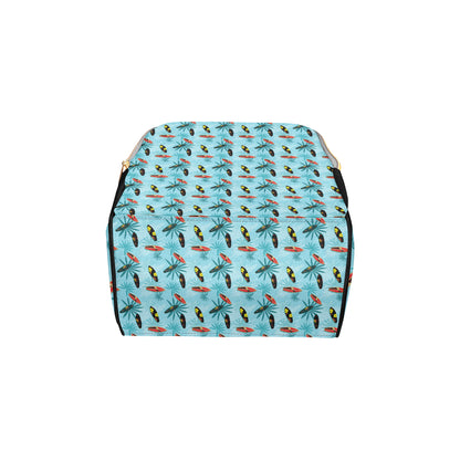 Surfboard Themed Pattern Diaper Bag Backpack