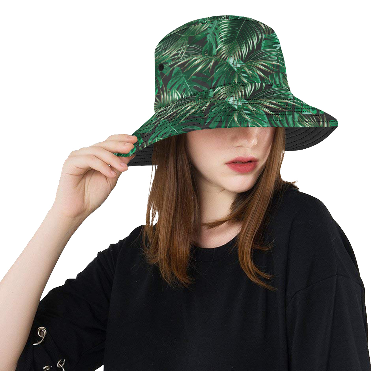 Tropical Flower Pattern Print Design TF012 Unisex Bucket Hat