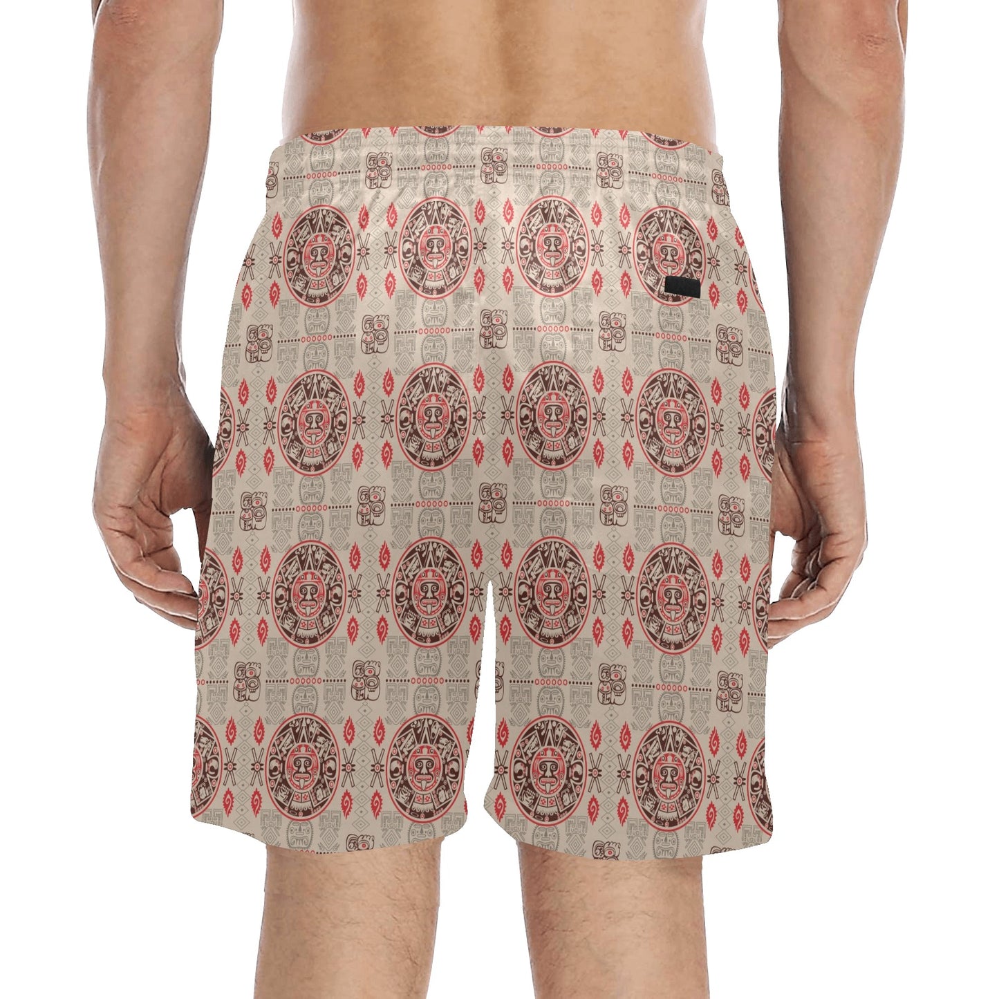 Calendar Aztec Print Pattern Men's Swim Trunks Beach Shorts