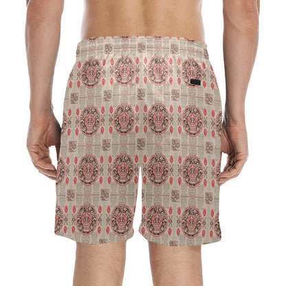 Calendar Aztec Print Pattern Men's Swim Trunks Beach Shorts