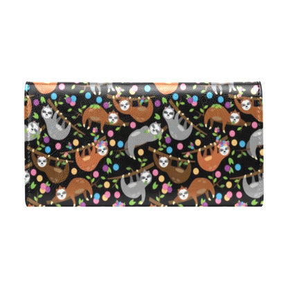 Sloth Print Design LKS306 Women's Trifold Wallet