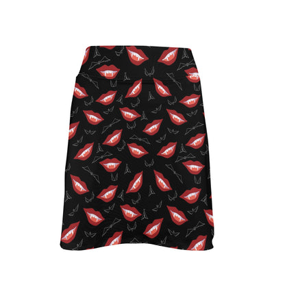 Vampire Lips Print Design LKS301 17" Golf & Pickleball Skort with Pockets