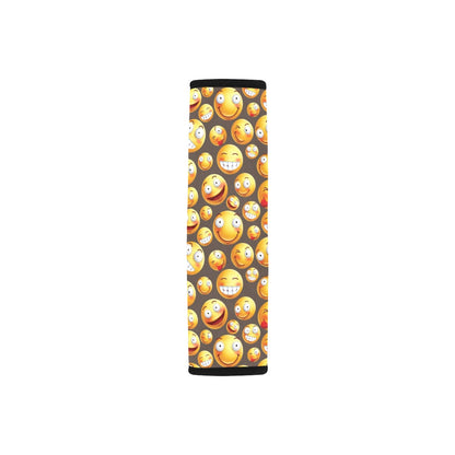 Smiley Face Emoji Print Design LKS303 Car Seat Belt Cover