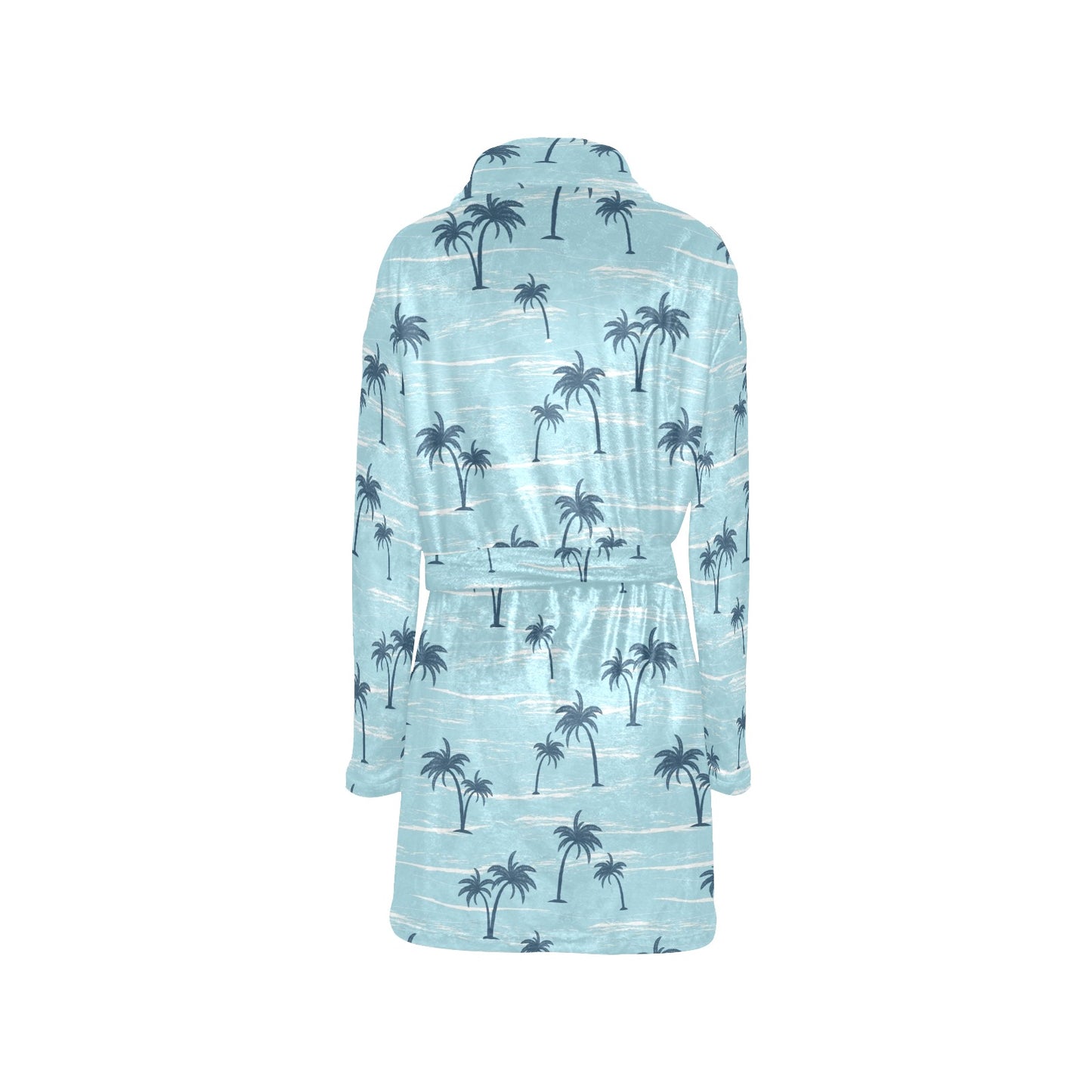 Palm Tree Pattern Print Design PT04 Women's Fleece Robe
