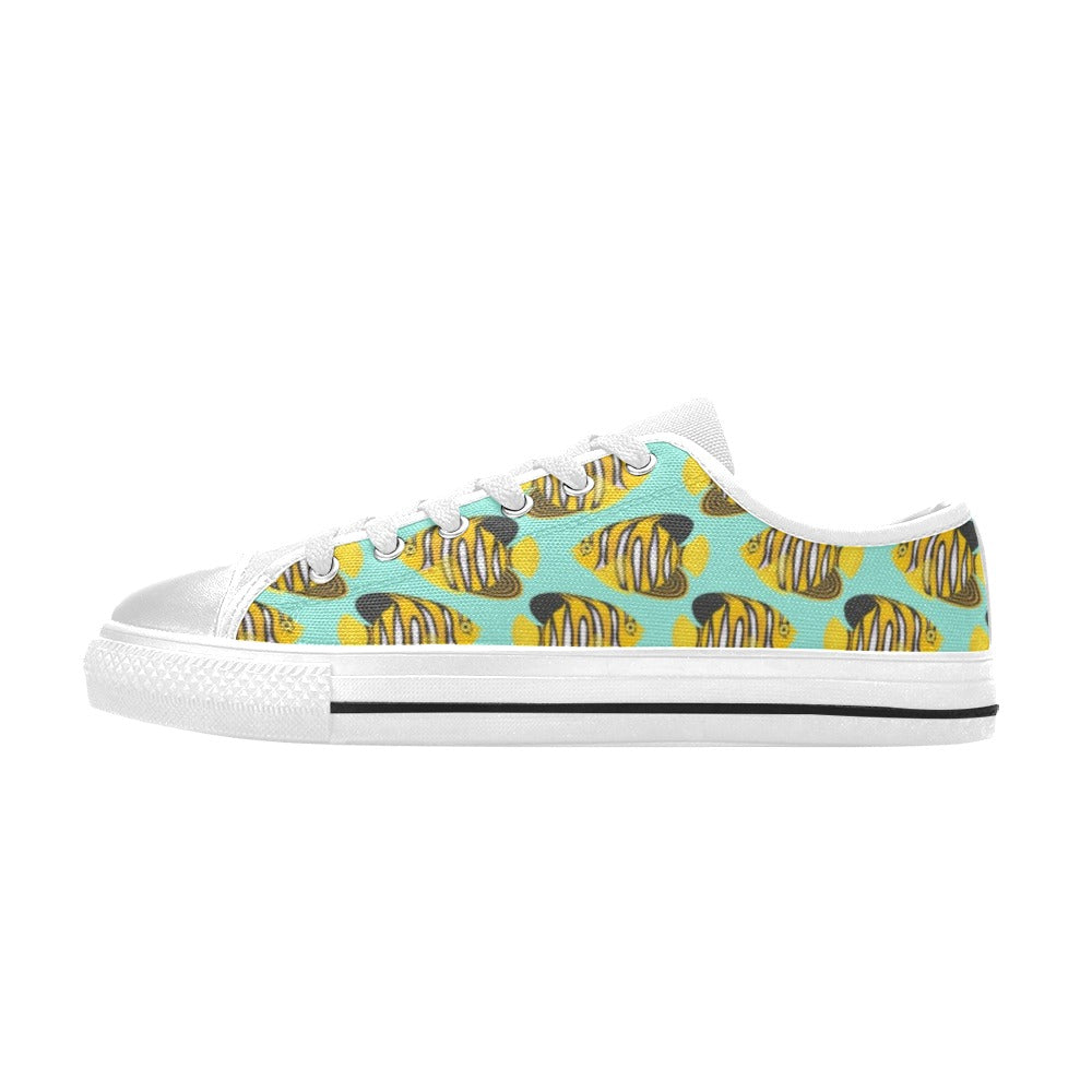 Angelfish Print Design LKS402 Women's White Low Top Shoes