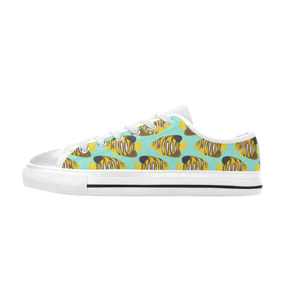 Angelfish Print Design LKS402 Women's White Low Top Shoes