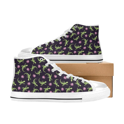 lizard Print Design LKS402 Men's High Top Canvas Shoes