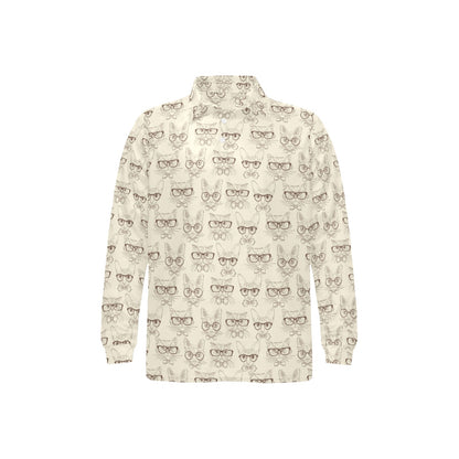 Cat Pattern Print Design 02 Long Sleeve Polo Shirt For Men's