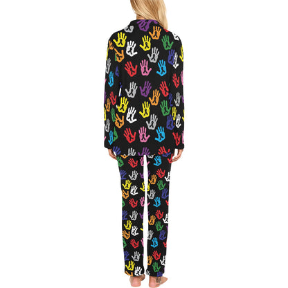Cancer Awareness Pattern Print Design 04 Women's Long Pajama Set