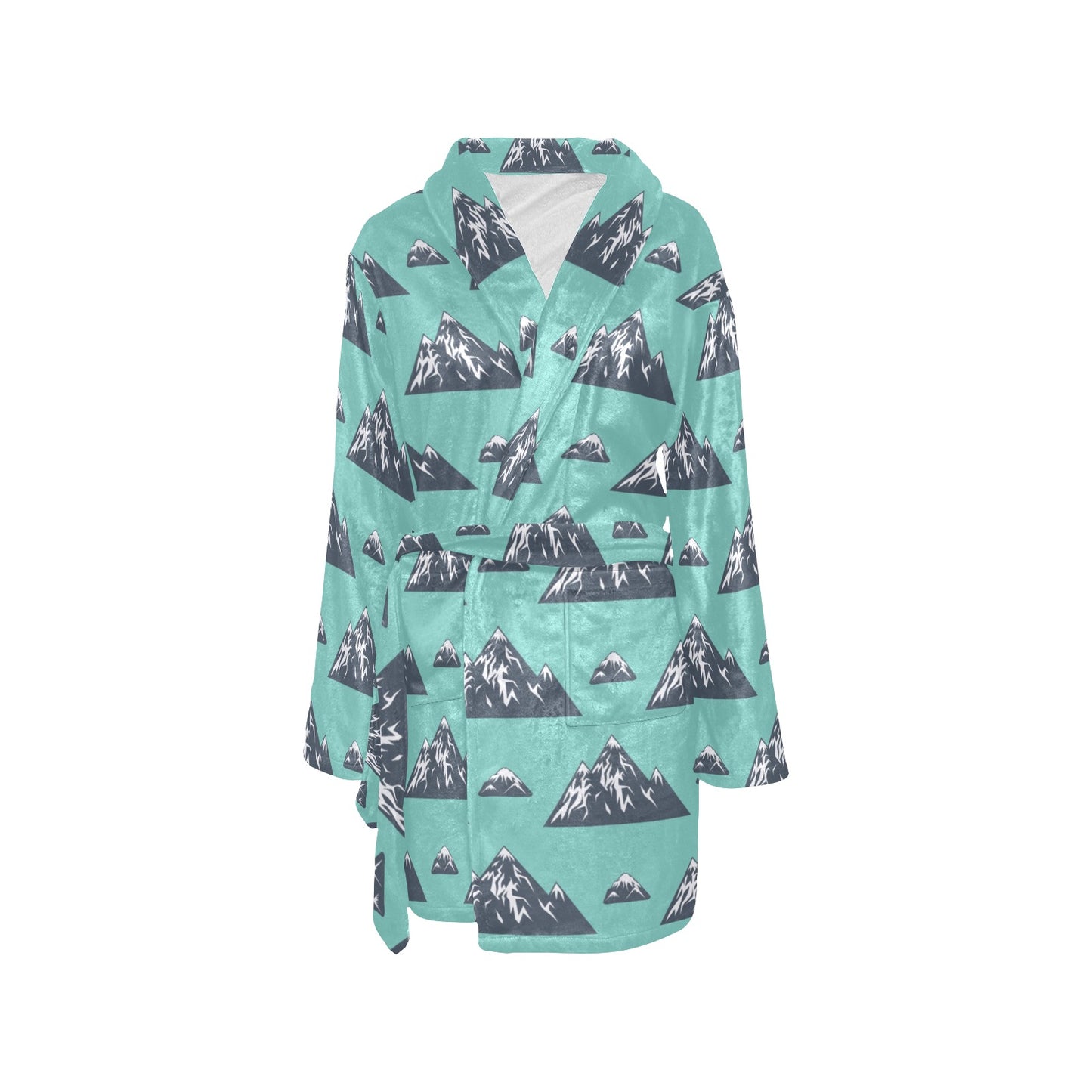 Mountain Pattern Print Design 01 Women's Fleece Robe