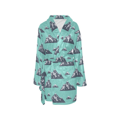 Mountain Pattern Print Design 01 Women's Fleece Robe