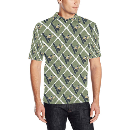 Snowboard Man Print Design LKS302 Men Polo Shirt