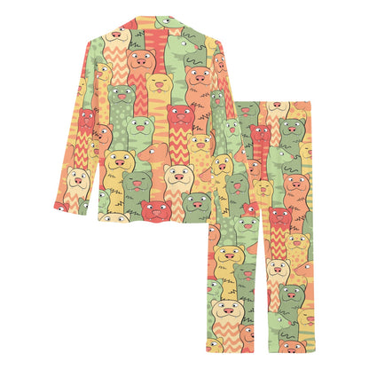 Ferret Pattern Print Design 01 Women's Long Pajama Set