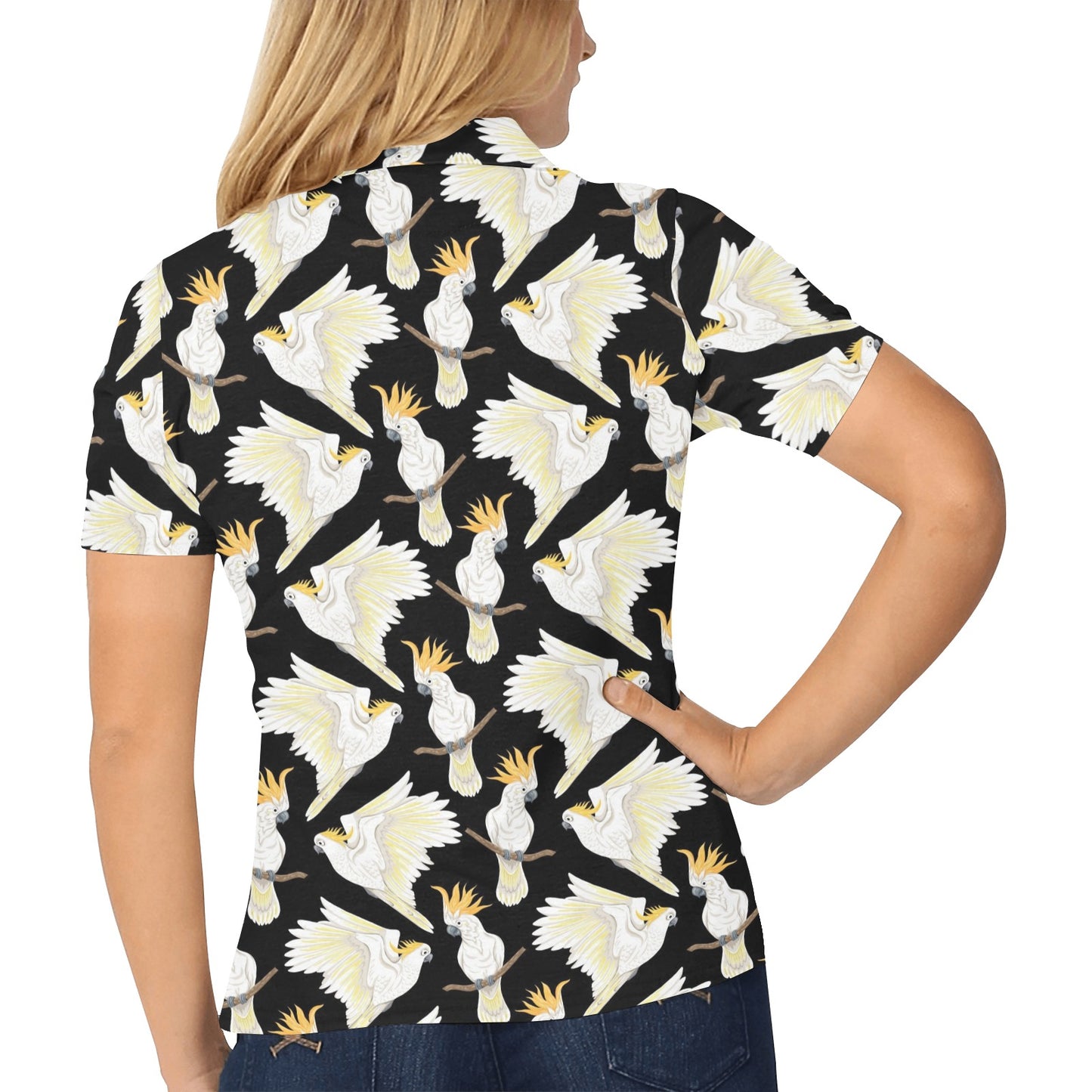Cockatoo Print Design LKS402 Women's Polo Shirt