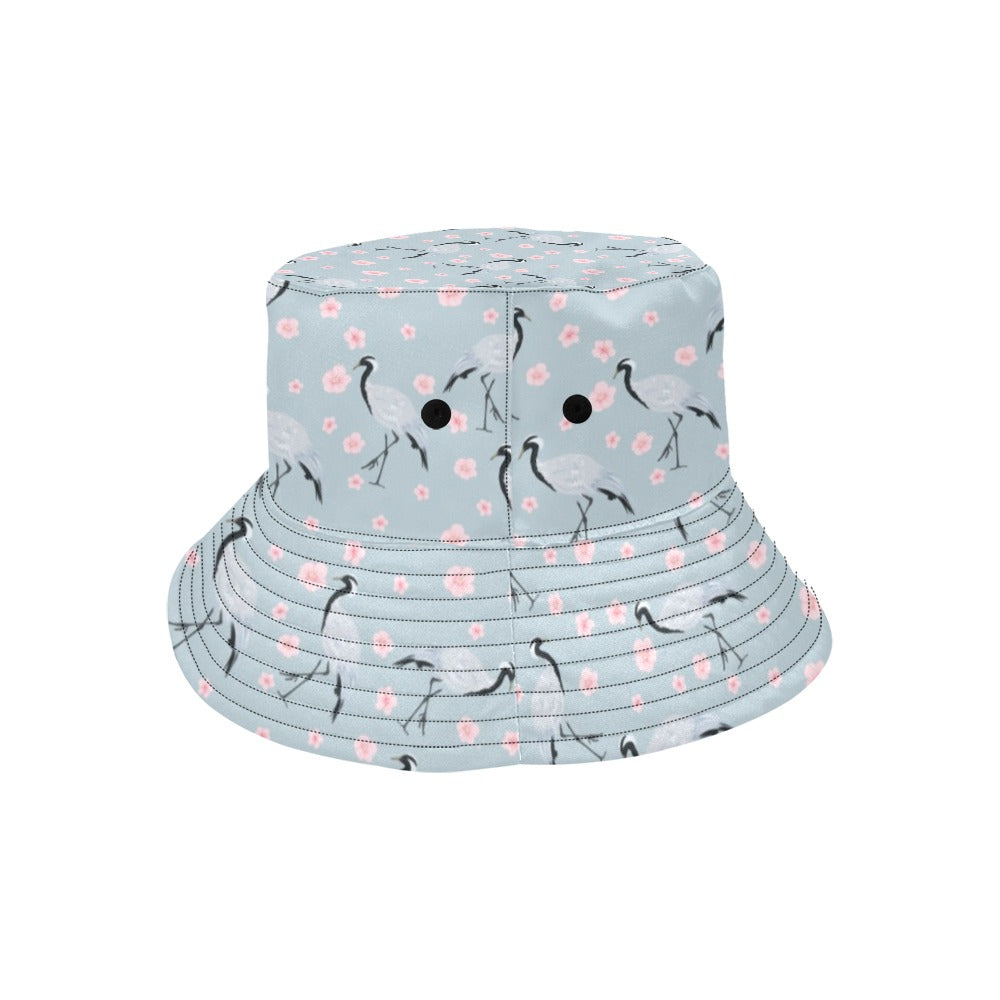 Sakura Bird Print Design LKS304 Unisex Bucket Hat