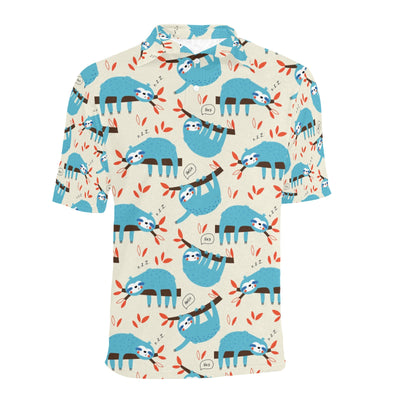 Sloth Print Design LKS3011 Men Polo Shirt