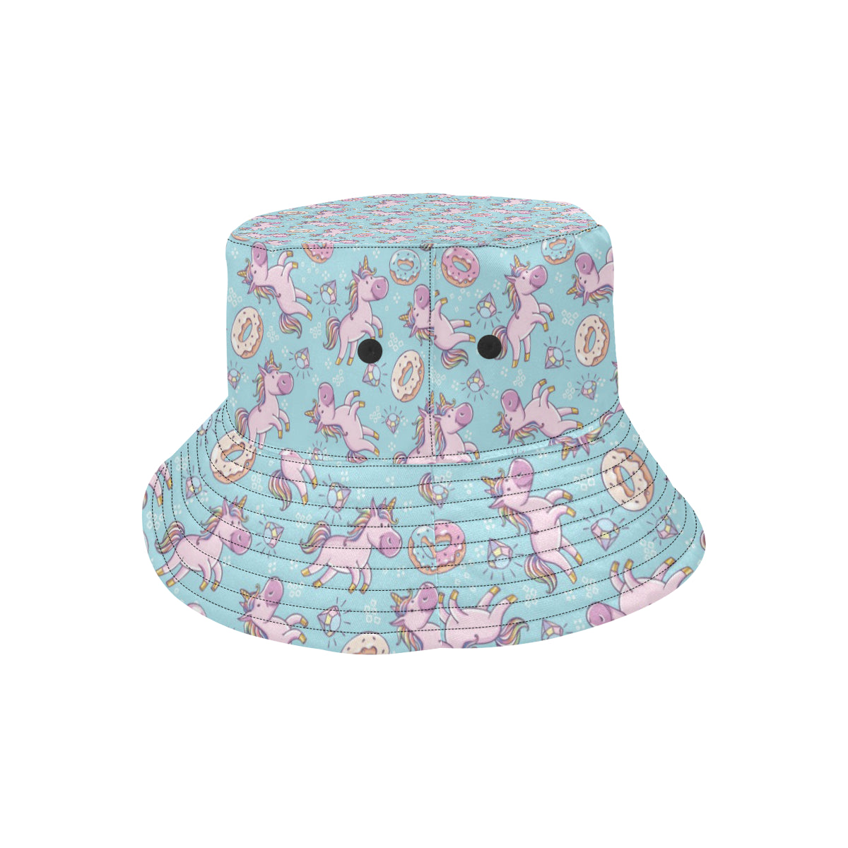Donut Unicorn Pattern Print Design DN016 Unisex Bucket Hat